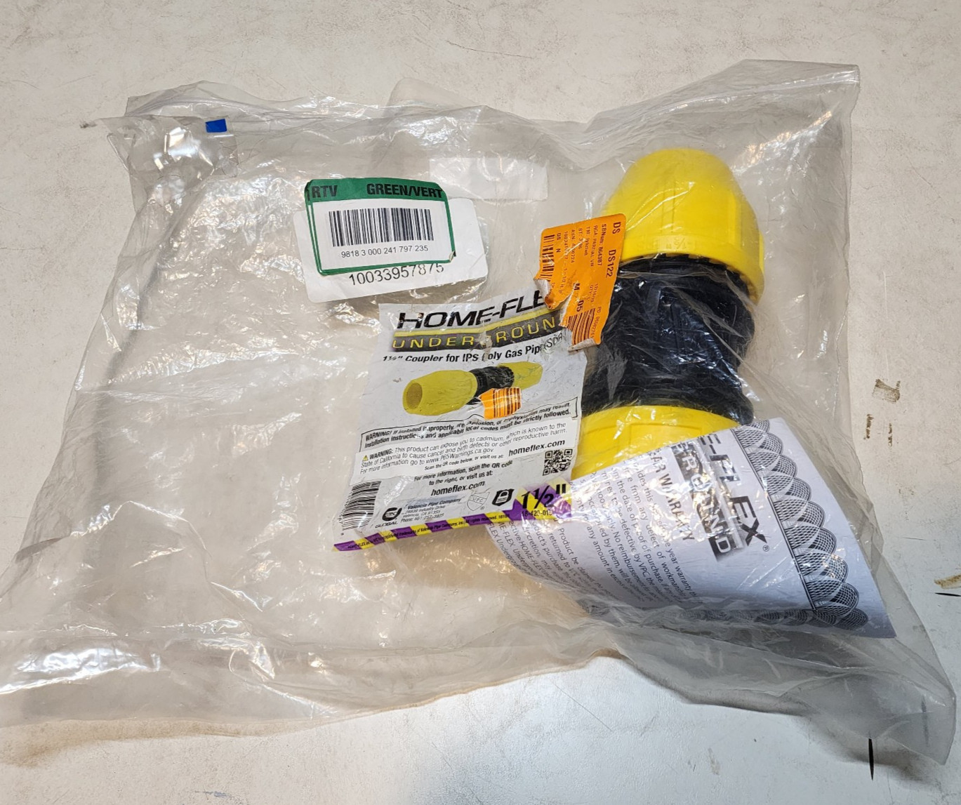 HOME-FLEX UNDERGROUND 18-429-015 gas pipe coupler 1 1/2″