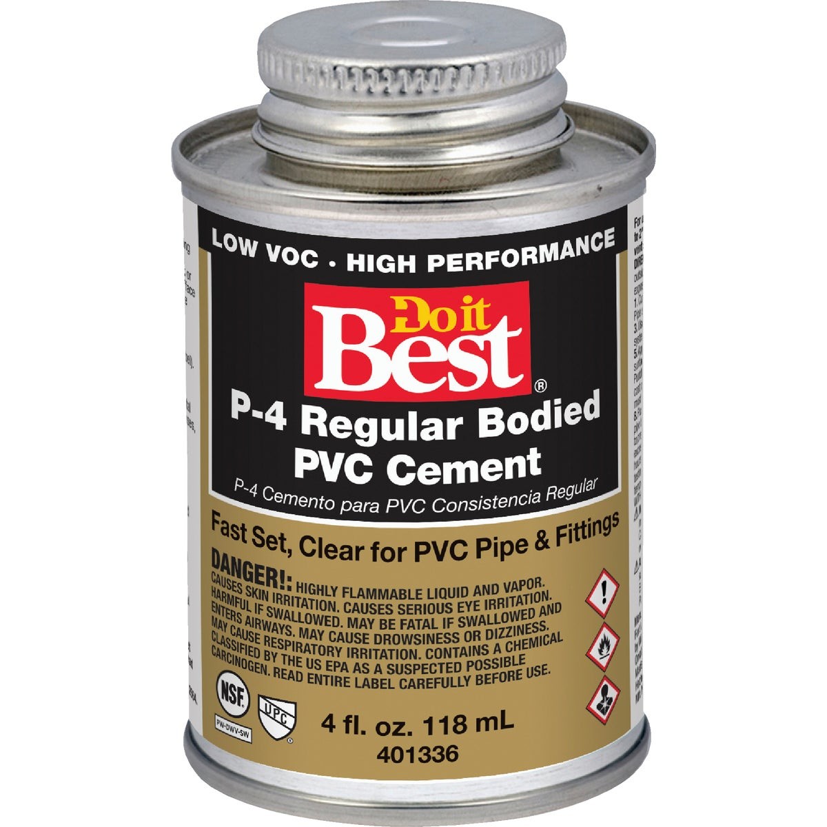 Do it Best 4 Oz. Regular Bodied Clear PVC Cement 18099-24 SIM Supply, Inc.