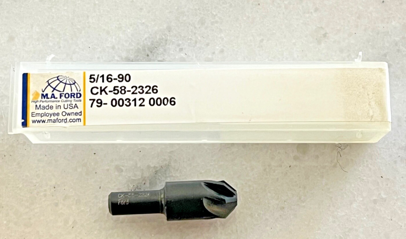 M.A. FORD CK-58-2326, 5/16″ (.316″) HS M2 6-Flutes, 90° Special Countersink, USA