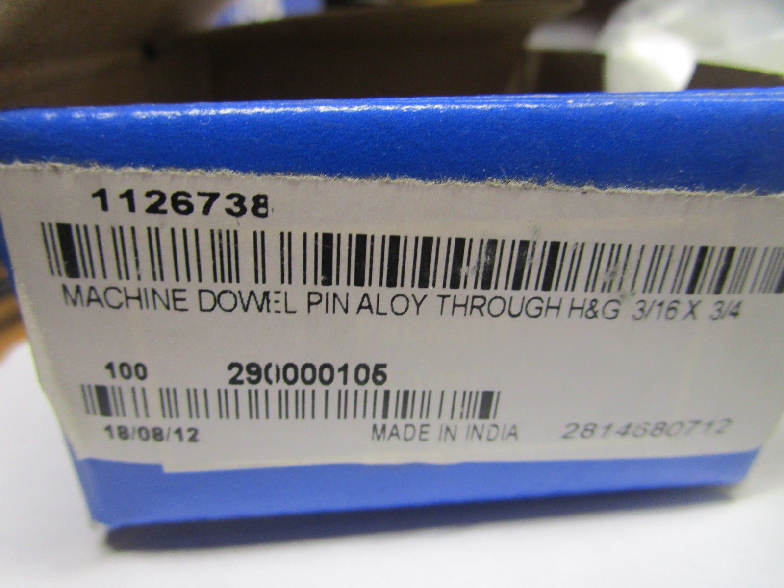 3/16″ x 3/4″ Bright Finish Alloy Steel Standard Dowel Pin QTY 100