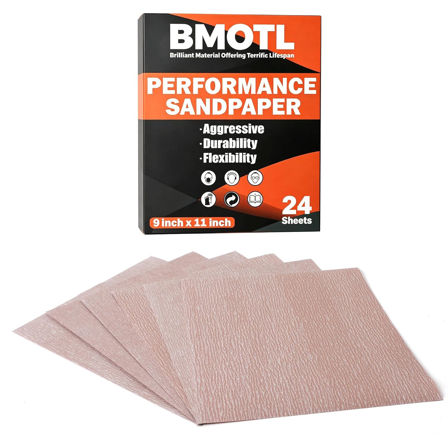 Aluminum Oxide Sandpaper Sheets 9×11, 600 Grit 24 Pack Premium Sand Paper for Wo