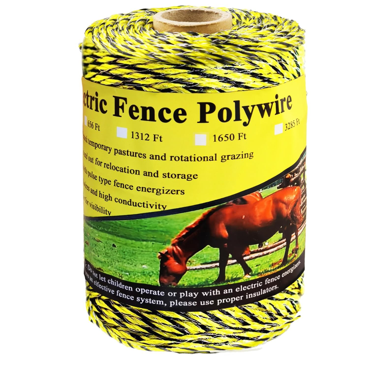 330 Feet Electric Fence Polywire, 100 Meters 1/8″ Diameter Portable 330 Ft