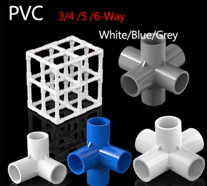 PVC 3/4/5/6 Ways Elbow Pipe Fitting Water Pipe Connecter For Fish Tank ID20-50mm