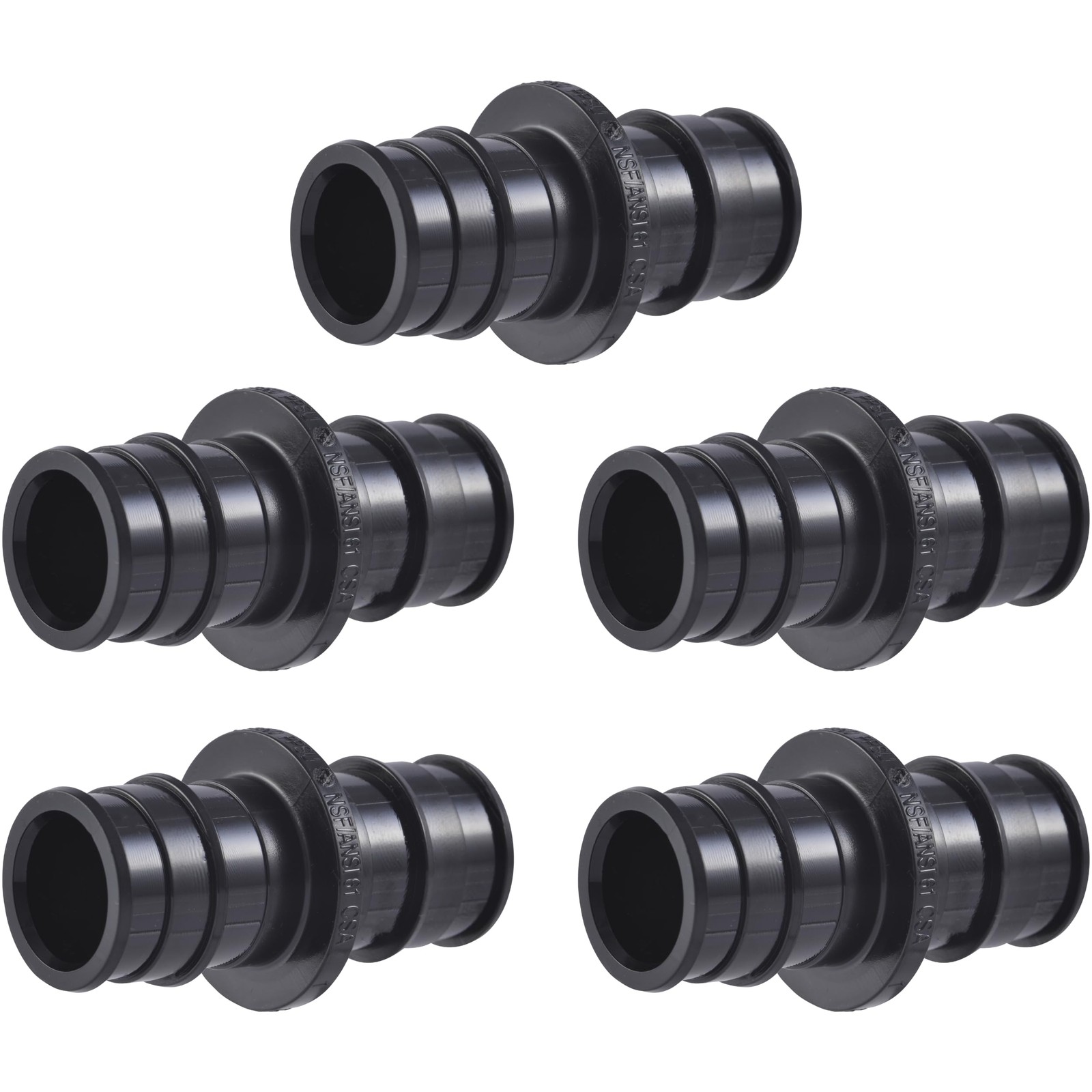 SharkBite 3/4 Inch Poly Expansion Coupling for PEX-A in., 5 Pack, Black