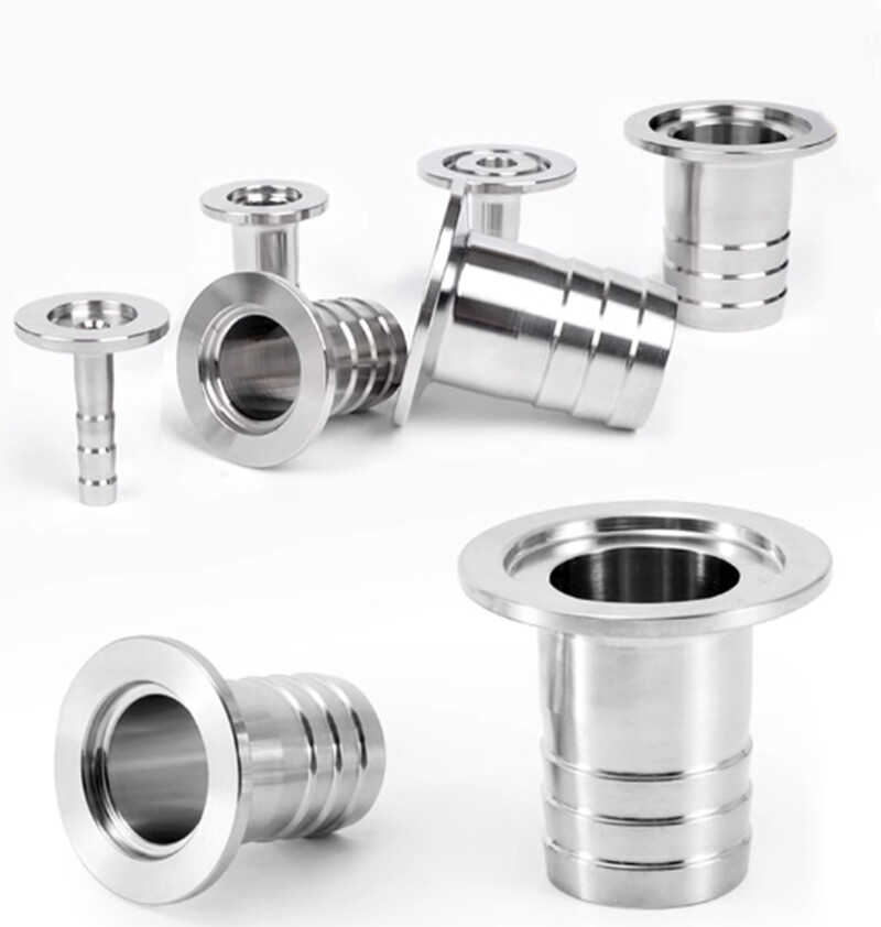Clamp Hose Barb Adapter Flange 30~75mm to 1″~1/4″ Hose Sanitary Fitting 1/2Pcs