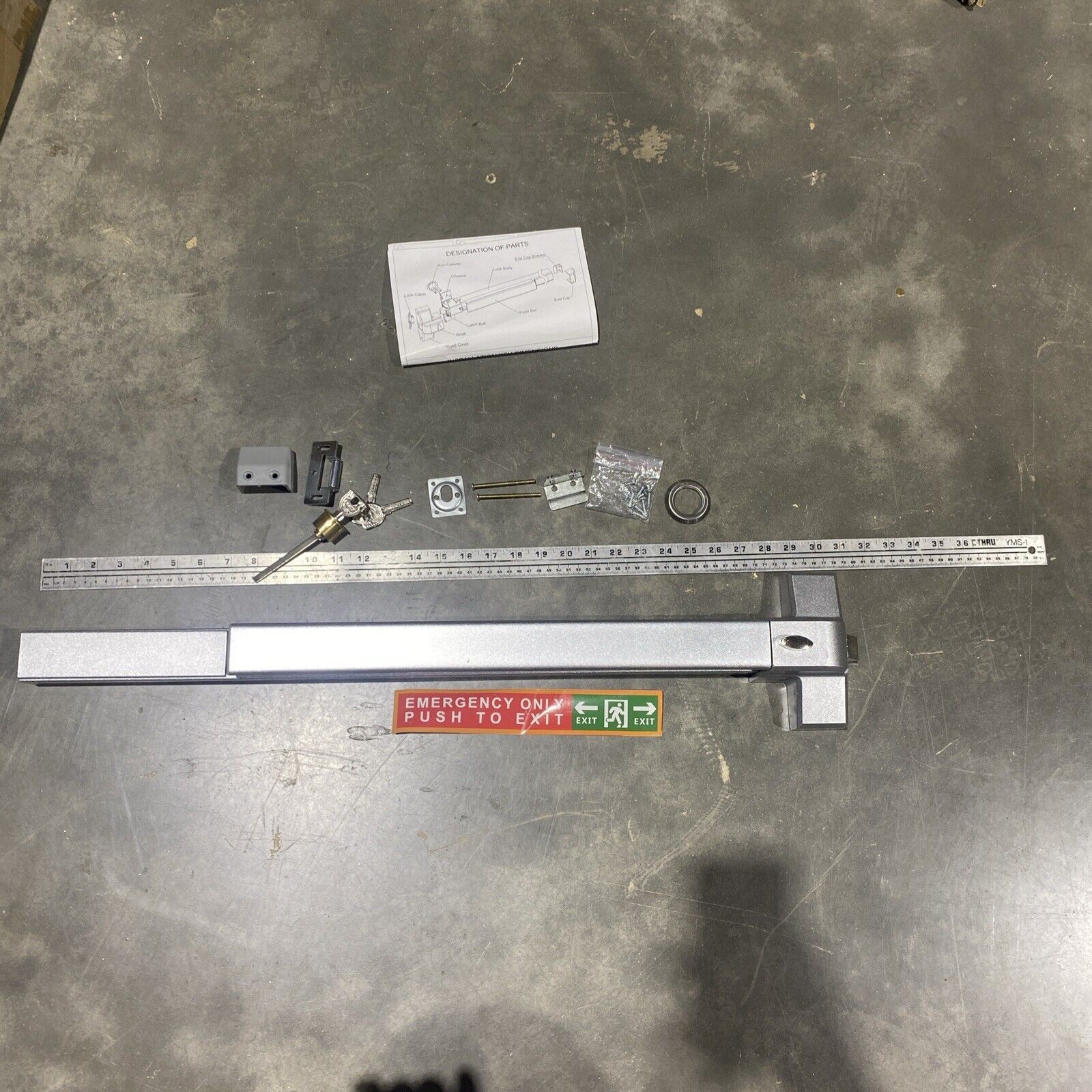 Laniti Hardware Push Bar Premium Panic Bars for Exit Lock Cylinder Without Alarm