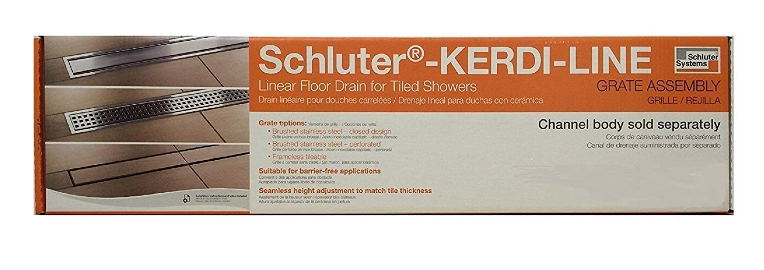 Schluter Systems Kerdi-Line Frameless 64″ Tileable Grate Assembly (KL1DRE160)