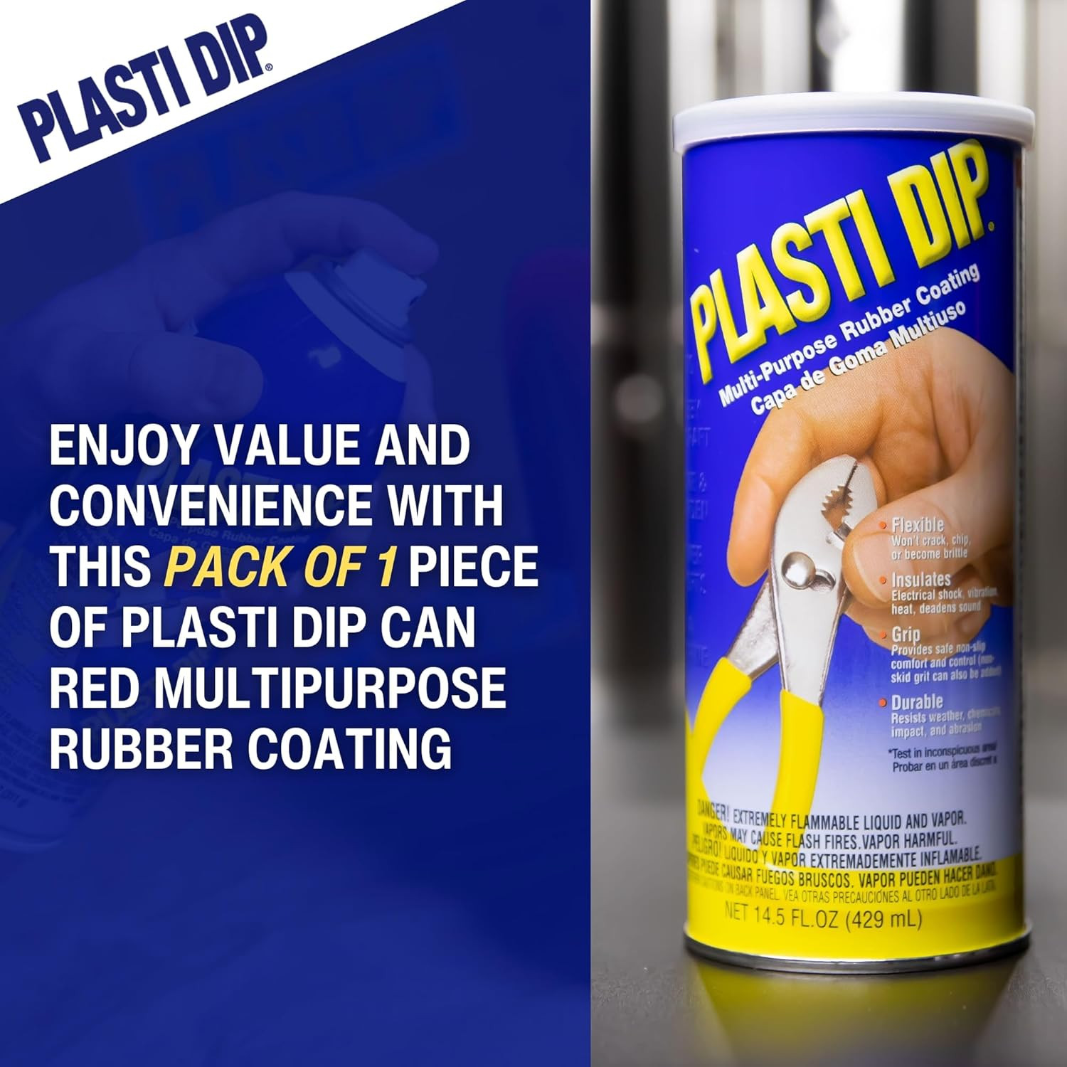 Plasti Dip Red Liquid Rubber Dip Can for Automotive Enthusiasts 14.5 Oz