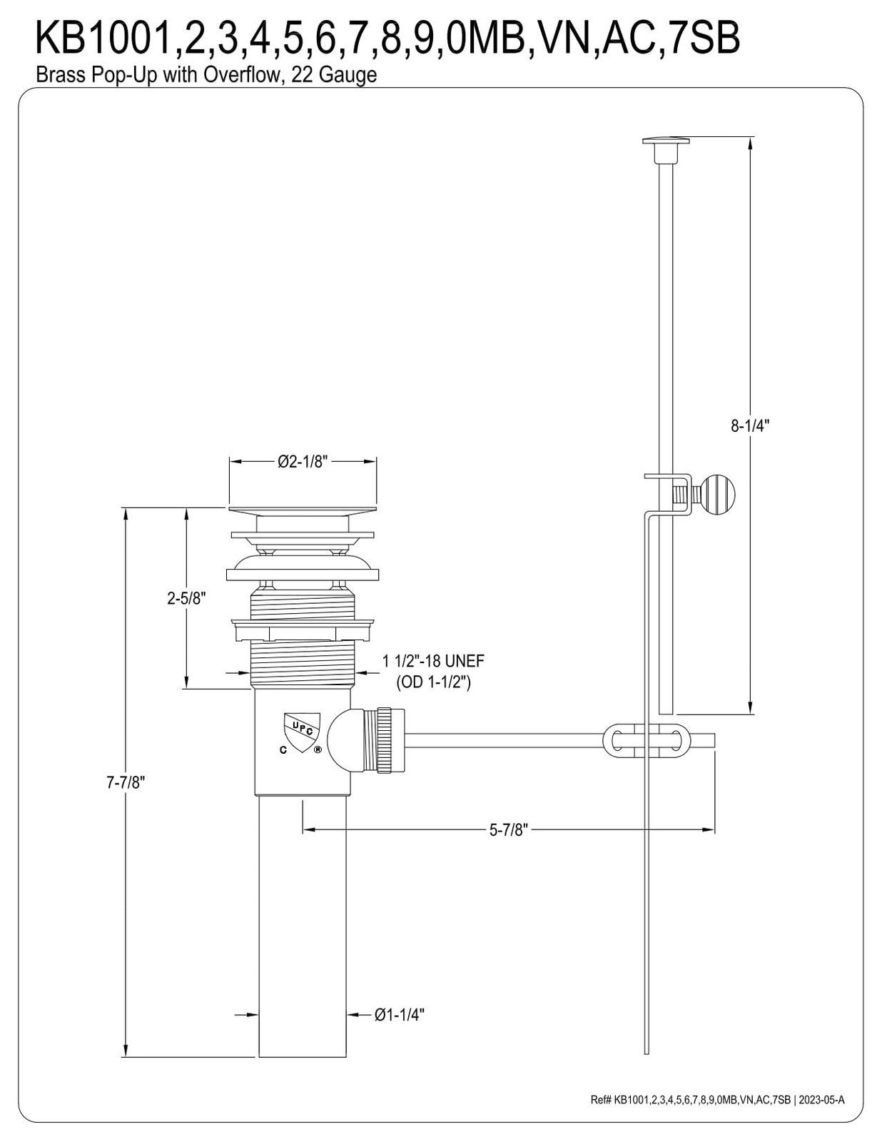 Kingston Brass 2-1/8” (L) x (W) x 7-7/16” (H), Oil-Rubbed Bronze