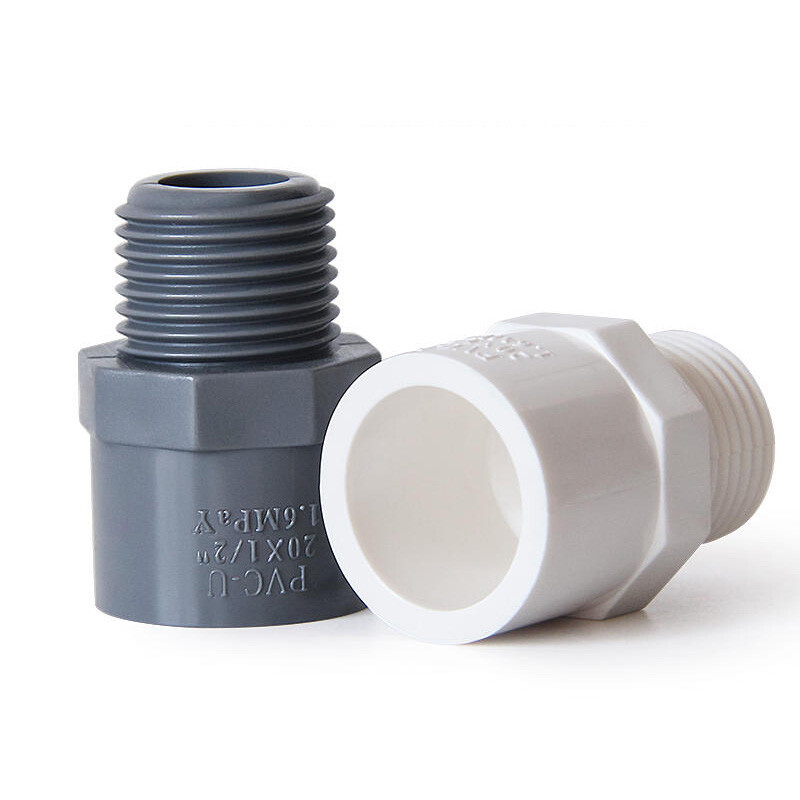 1/2″-2″ PVC Nipples Threaded Pipe Fittings Straight Connector BSP Male Adapter