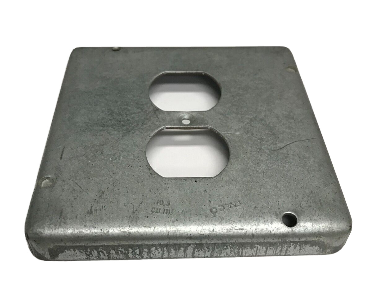 Bowers 653 4-11/16″ Metal Square 5S Box Cover Plate Raised Single Duplex