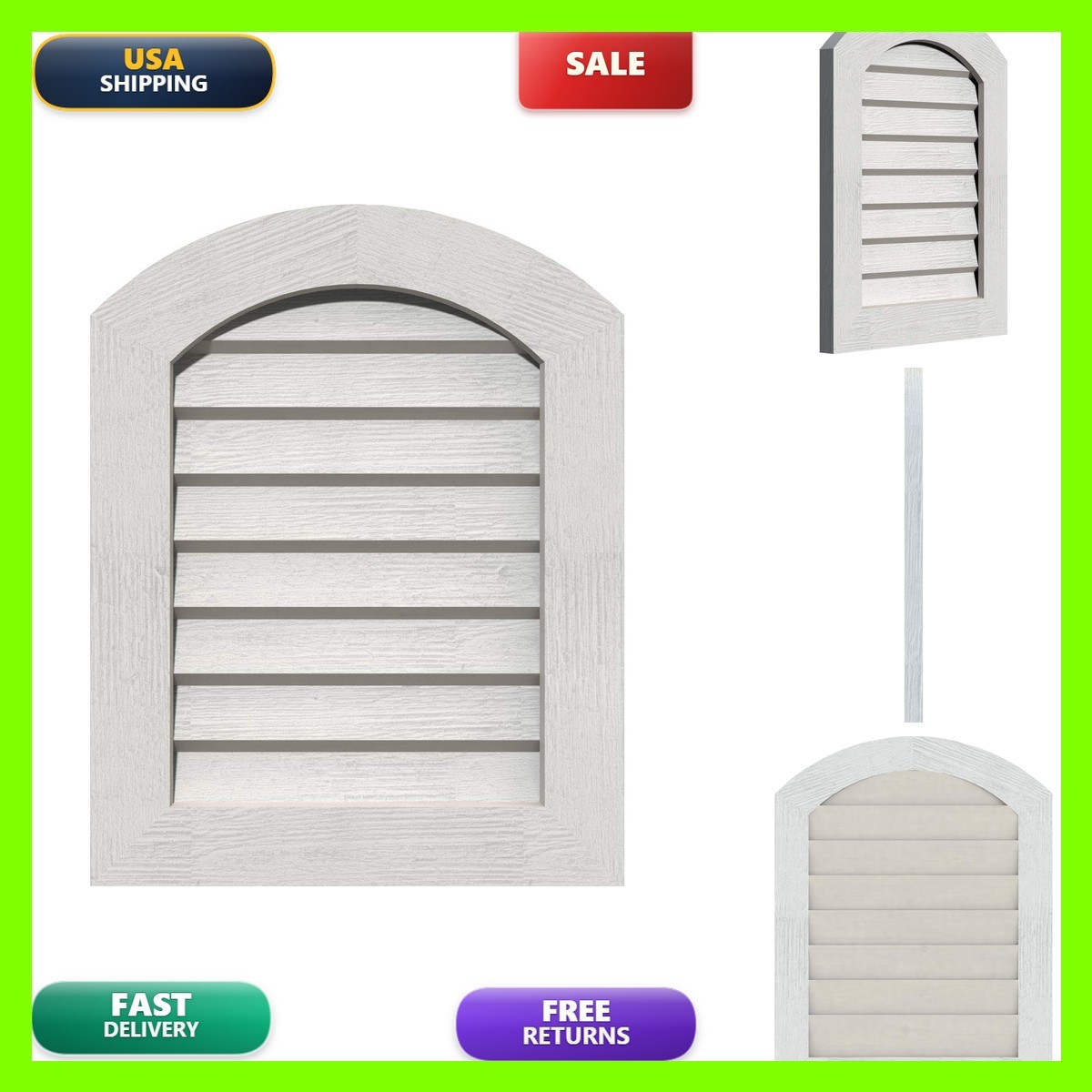 Ekena Millwork Gvwar16X2202Rdpwr Gvwhp16X1200Sfpwr 21W X 27H Rough Opening 16W