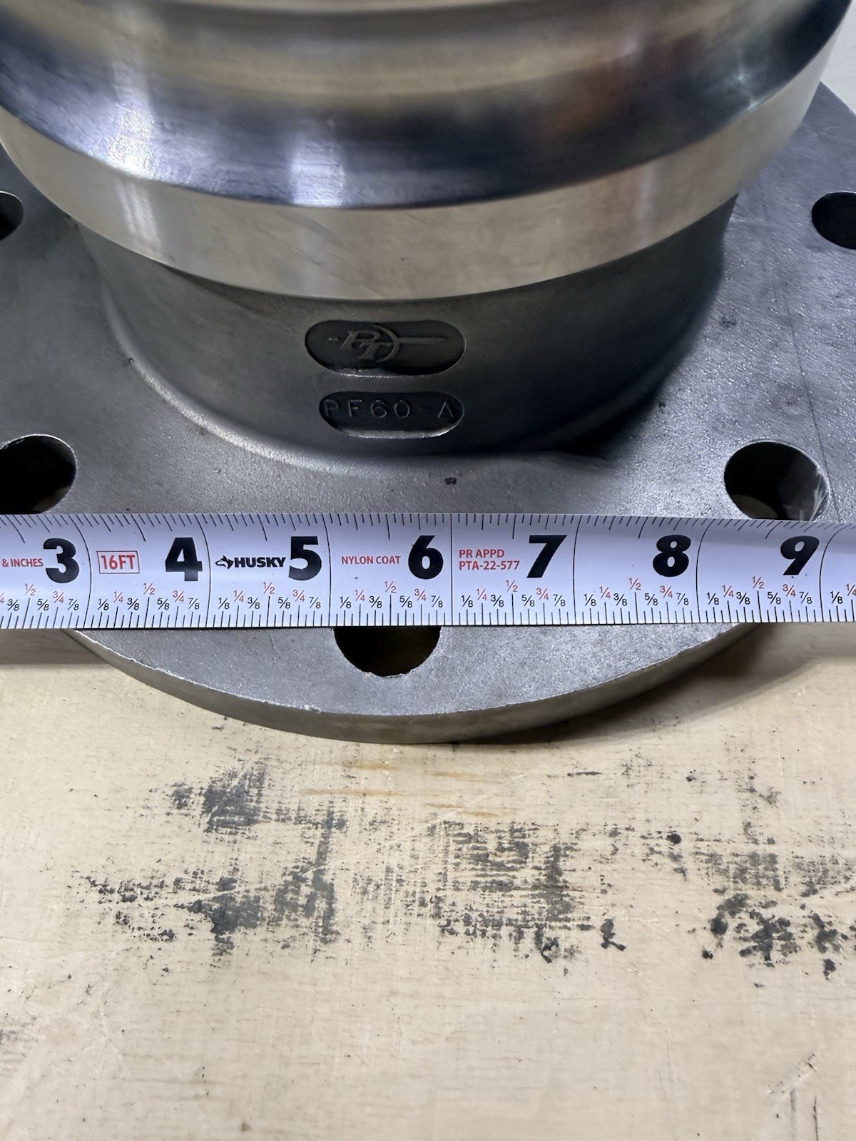 PF60-A Steel Flange Adapter Flanged Straight 6 in Quick Clamp x 10 in Dia