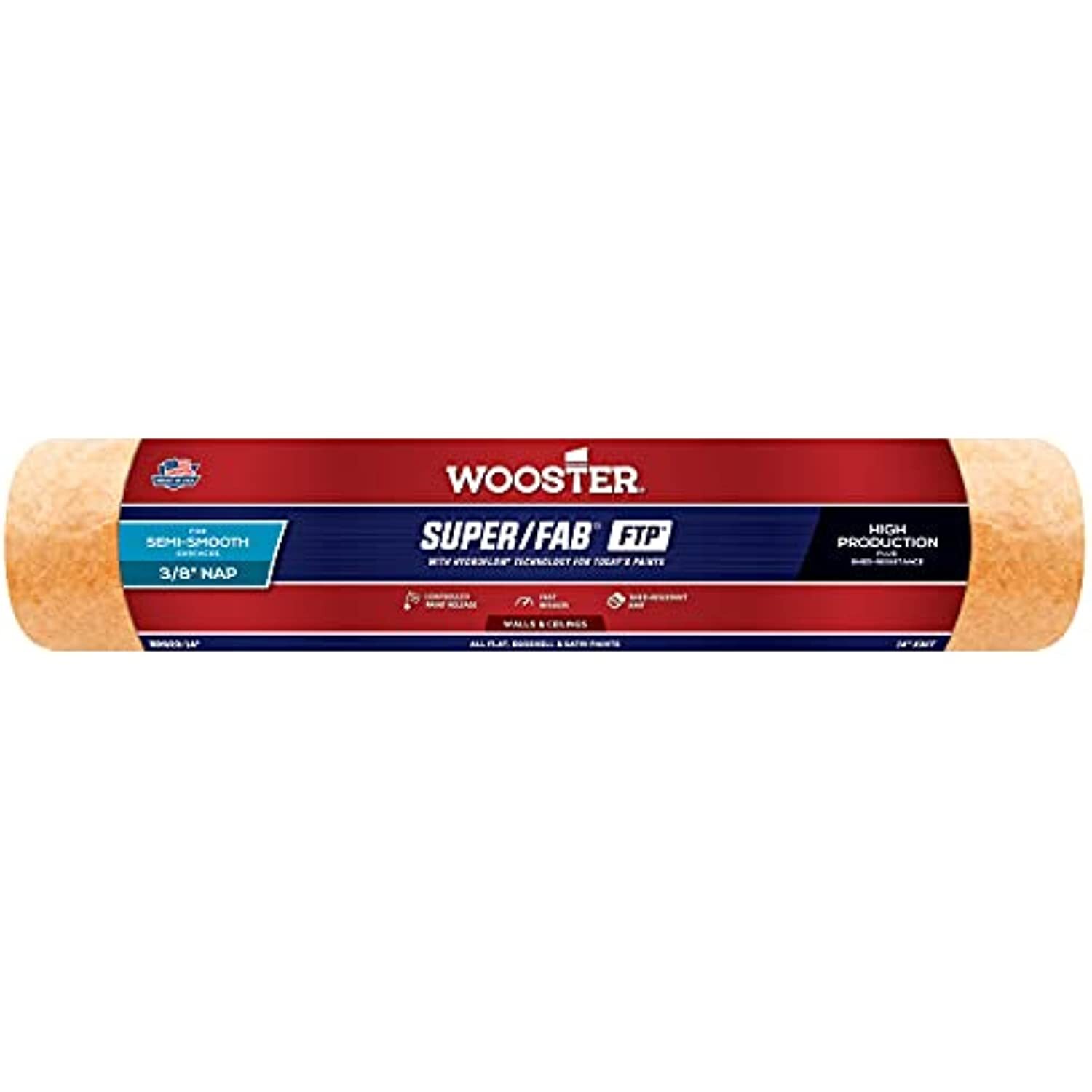 Wooster Brush RR923-14 Inch Super Fab FTP Roller Cover, 3/8-Inch Nap