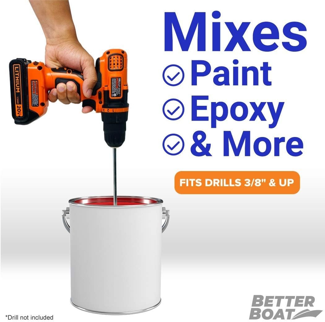 Paint Mixer Drill Attachment, Epoxy Resin Stirrer Paddle for Quart Gallon