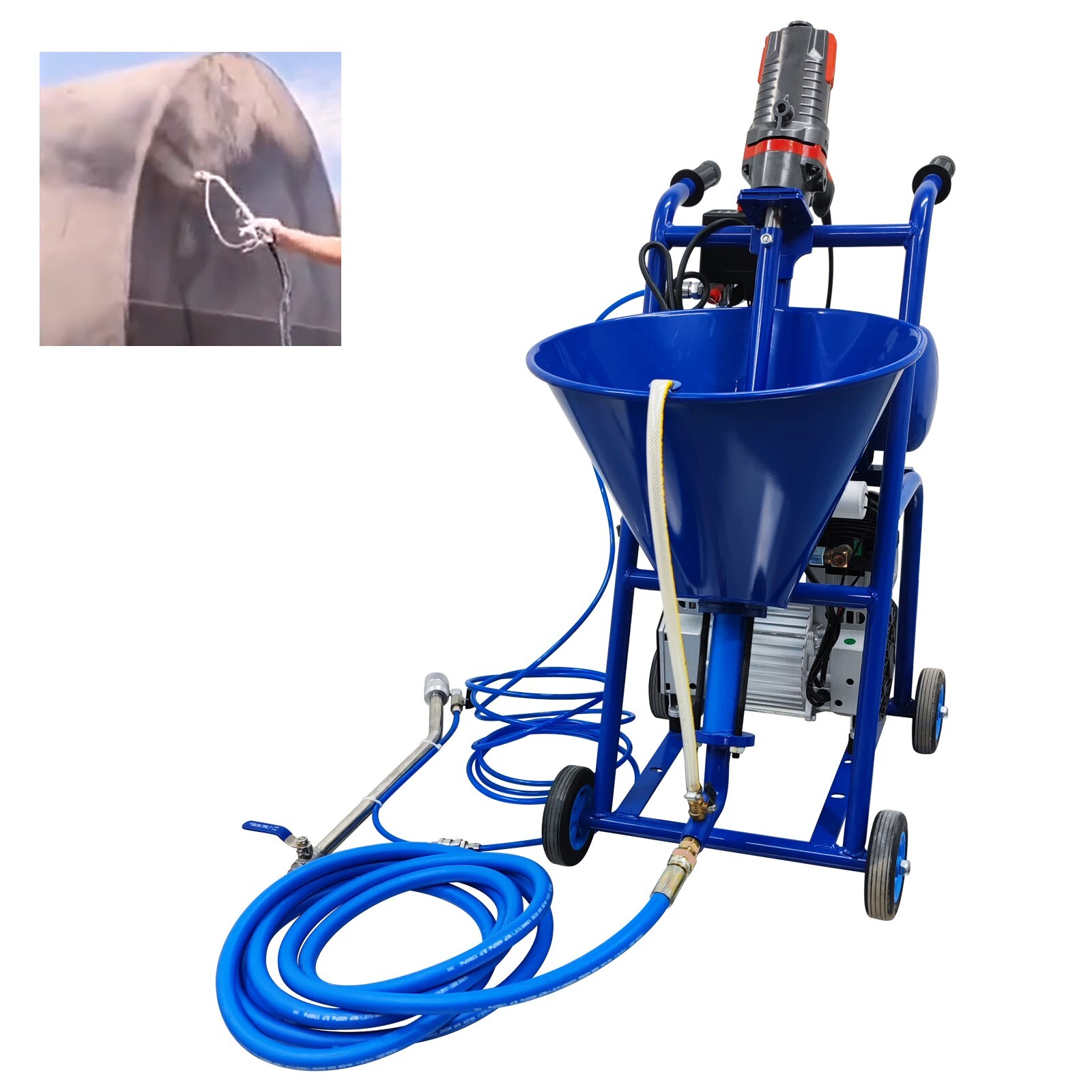 220V Single Motor Polyurethane Foam Spray Machine with 50L Hopper 1-10 L/min