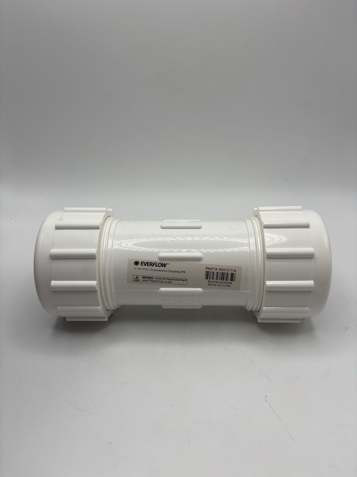 Everflow 1-1/4” PVC Compression Coupling IPS NSF 61 360CC114