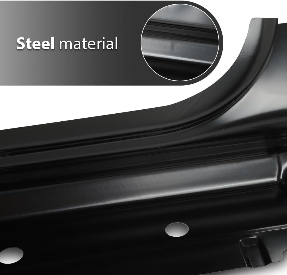 Rocker Panels Left&Right for 2014-2018 Silverado Sierra Extended Cab Steel Black