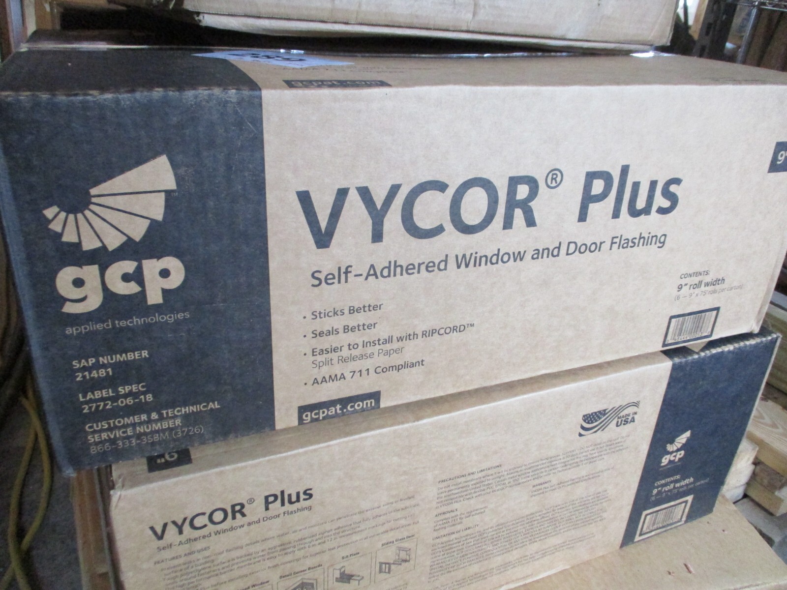 Window Door wall roof Flashing 9″ x 75′ Grace Vycor Plus Self-Adhered New