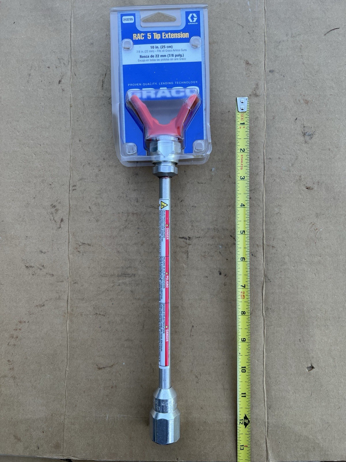 🇺🇸New Graco 243295 10″ RAC 5 Orange Guard Paint Gun Pole Extension🇺🇸