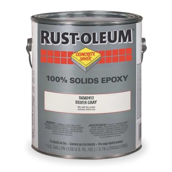 Rust-Oleum S6582413 1 Gal Floor Coating, High Gloss Finish, Silver Gray,
