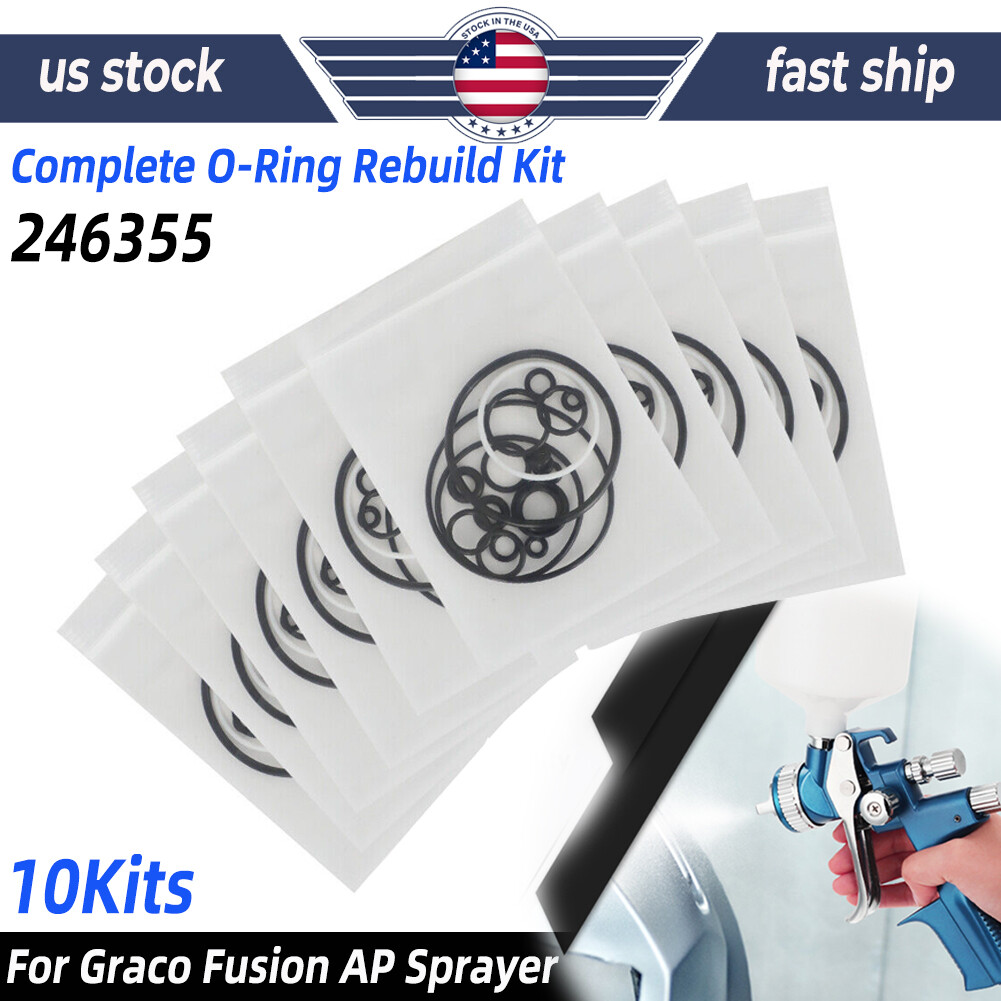 10Kits Complete O-Ring Seal Rebuild Kit 246355 For Graco Fusion AP Spray Orings