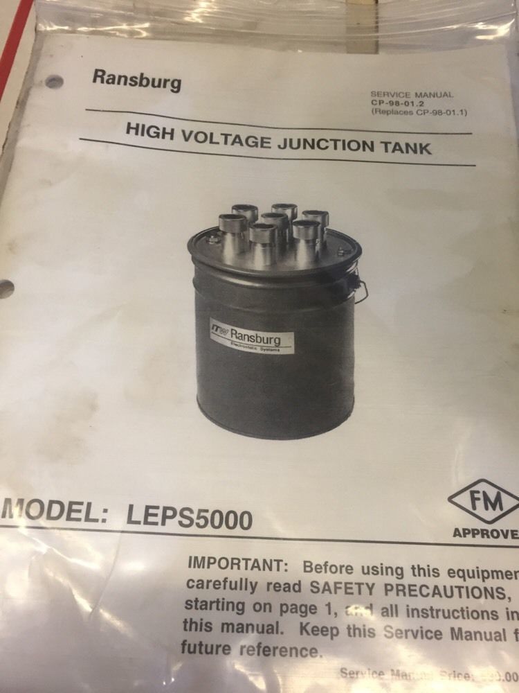New ITW Ransburg Electrostatic Systems High Voltage Junction Tank LEPS5000