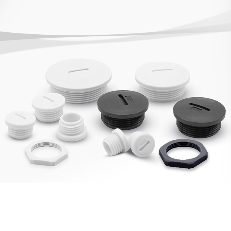 Round Nylon Plastic Blanking Plugs End Caps & Nut M12 – M32 Inserts Waterproof
