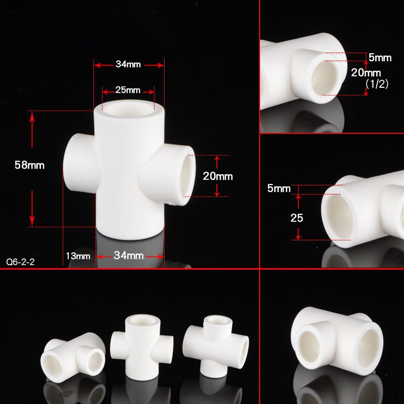 PPR Pipe Fitting Reducing 4 Way Fitting Connector Pipe Inner Diameter 20mm-75mm