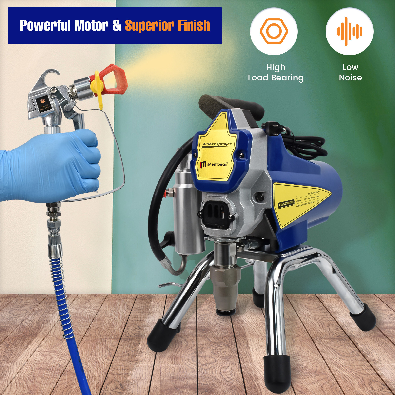 3500W High Pressure Airless Paint Sprayer High Efficiency Power Painting 220V