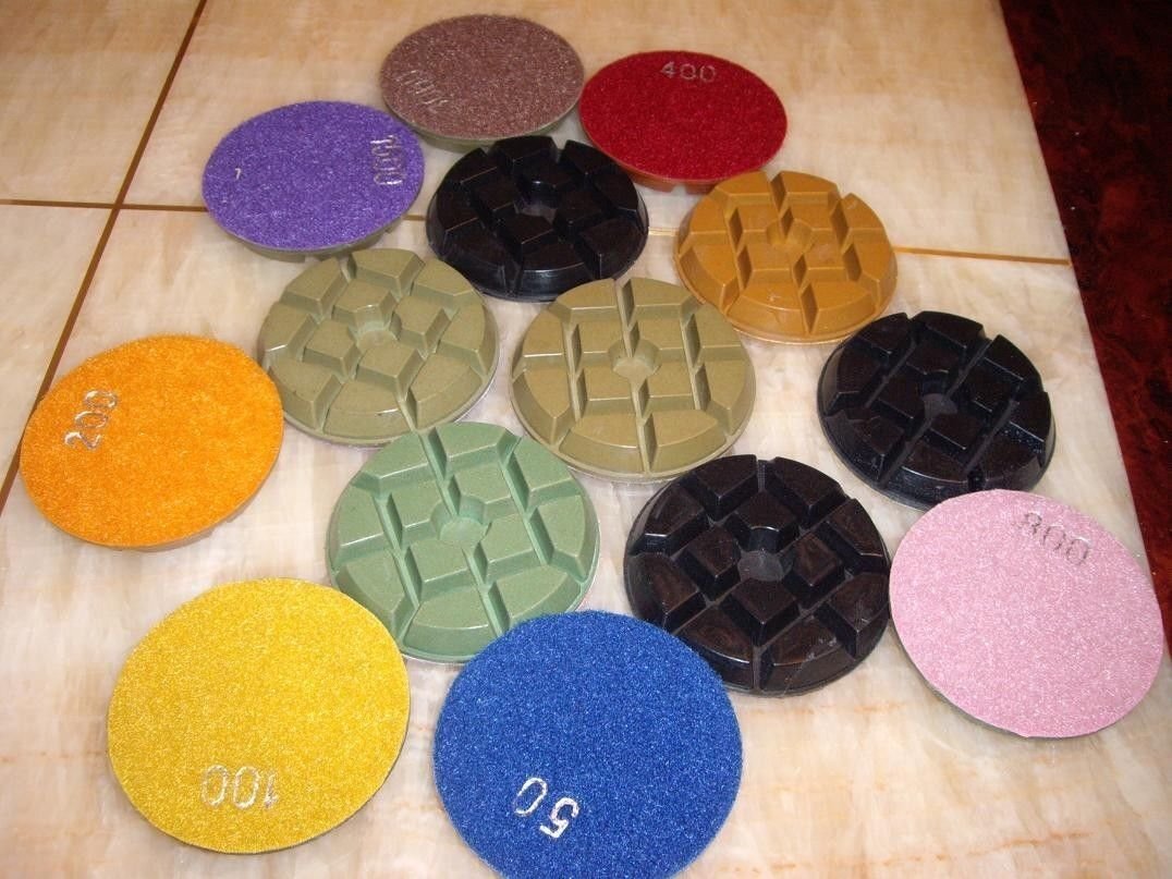 7Pcs Diamond Polishing Pads 4 Inch Dry/Wet for Concrete Floor Grinder Polisher