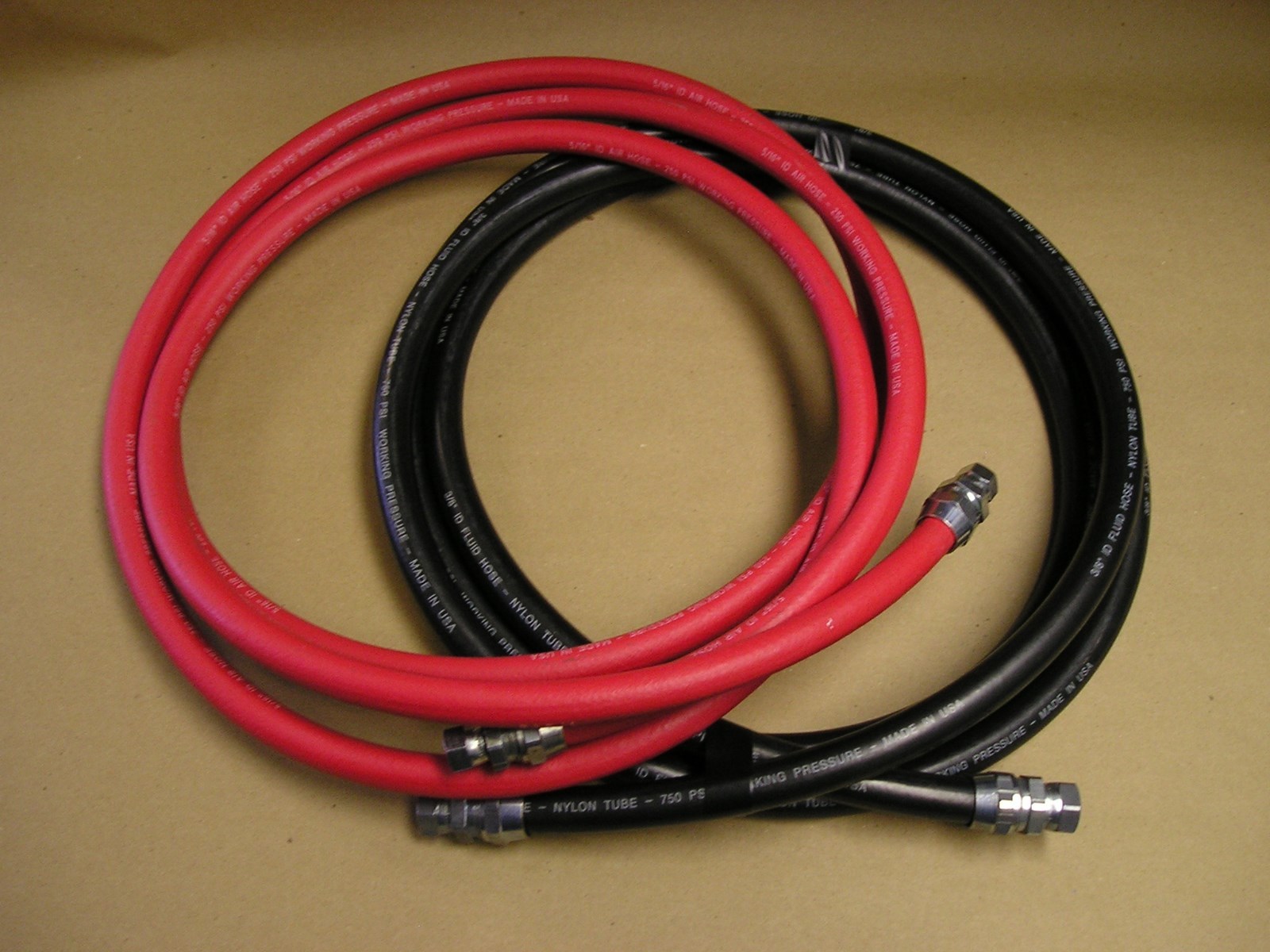 BINKS , BEDFORD 15′ LOW PRESSURE HVLP 3/8″ PAINT 5/16″AIR HOSE ASSY W/ SWIVEL