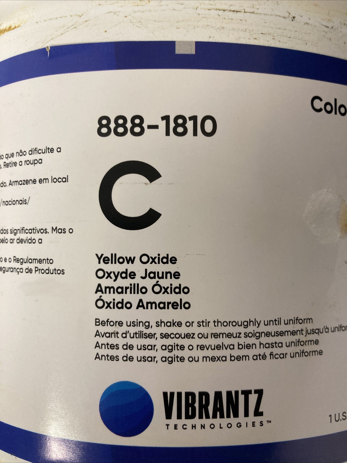 Colortrend Vibrantz Paint Colorant/ Tint Yellow Oxide C 888-1810, 1 Gal.