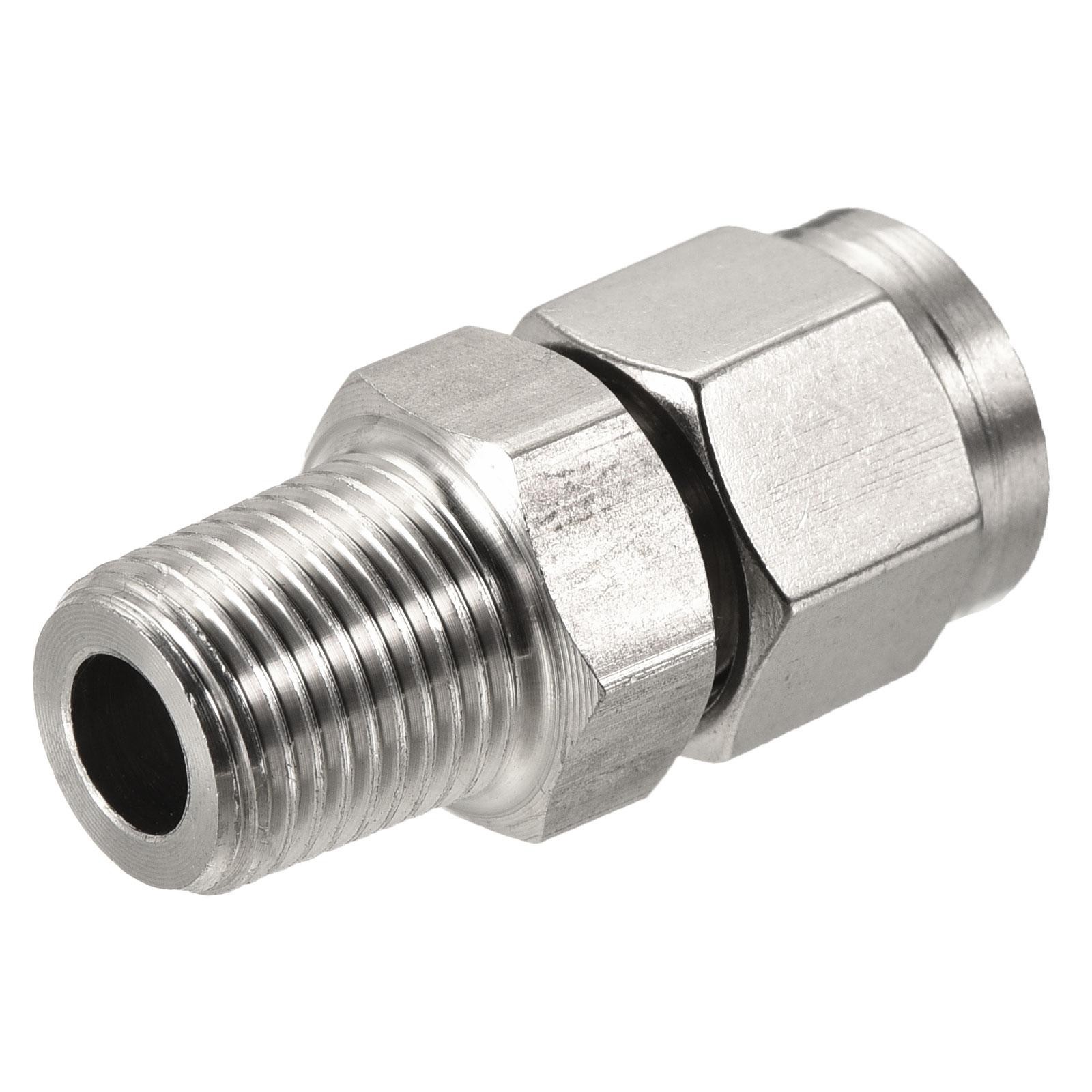 Compression Tube Fitting Stainless Steel 1/8PT Male Thread x 6mm OD Tube