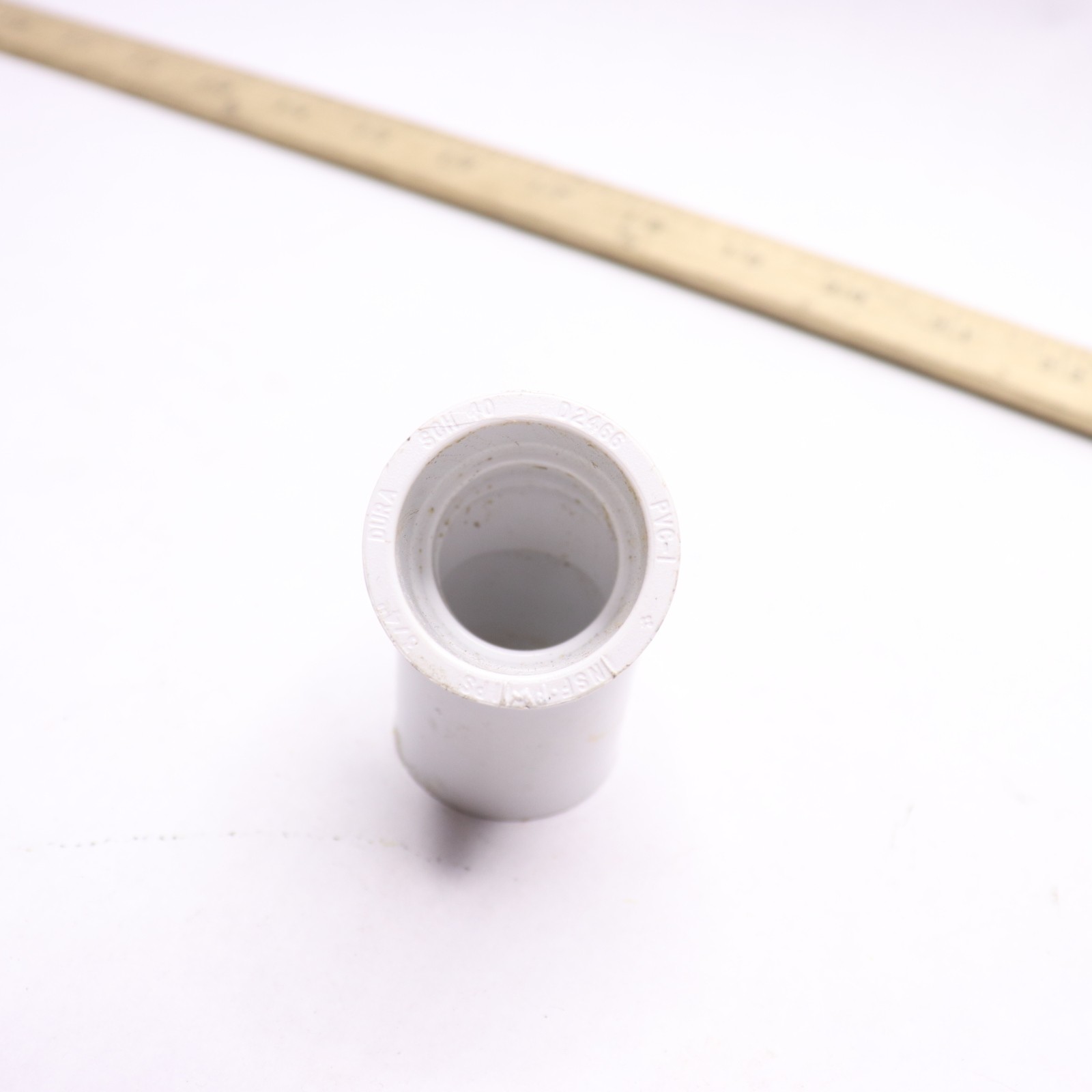 Dura 45 Degree Elbow Pipe Fitting Schedule 40 Slip x Slip PVC White 3/4″ 417-007
