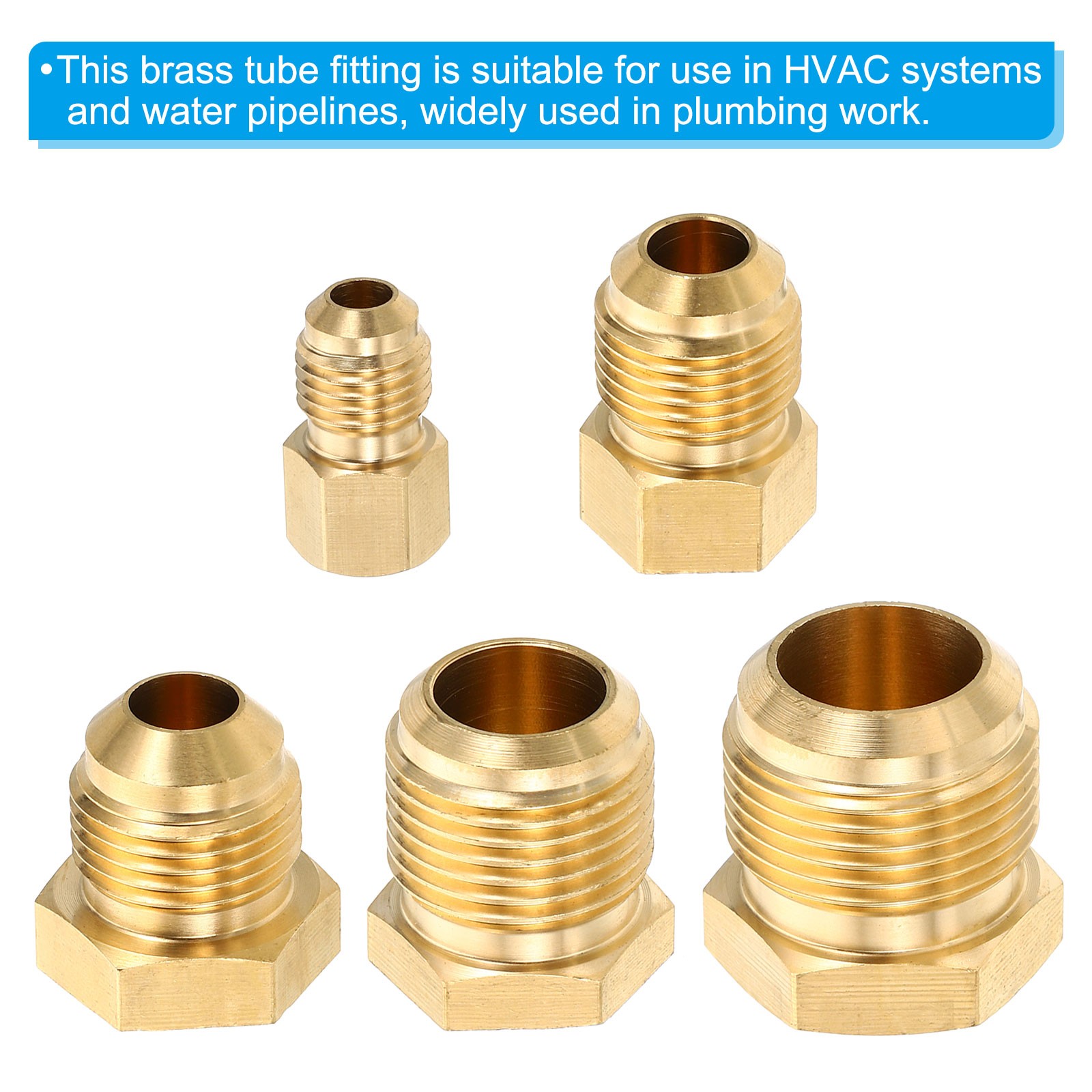 5 x Male 1/4″ 3/8″ 1/2″ 5/8″ 3/4″ Brass Seal Plug SAE Flare Fitting 45 Degree