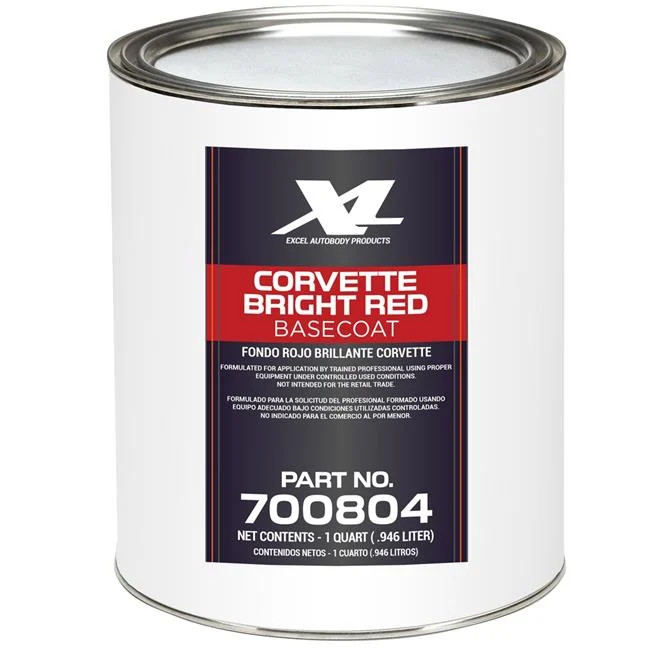 B-C qt. Corvette Hot Rod Black Flat Basecoat Activator – Red #XLB700804