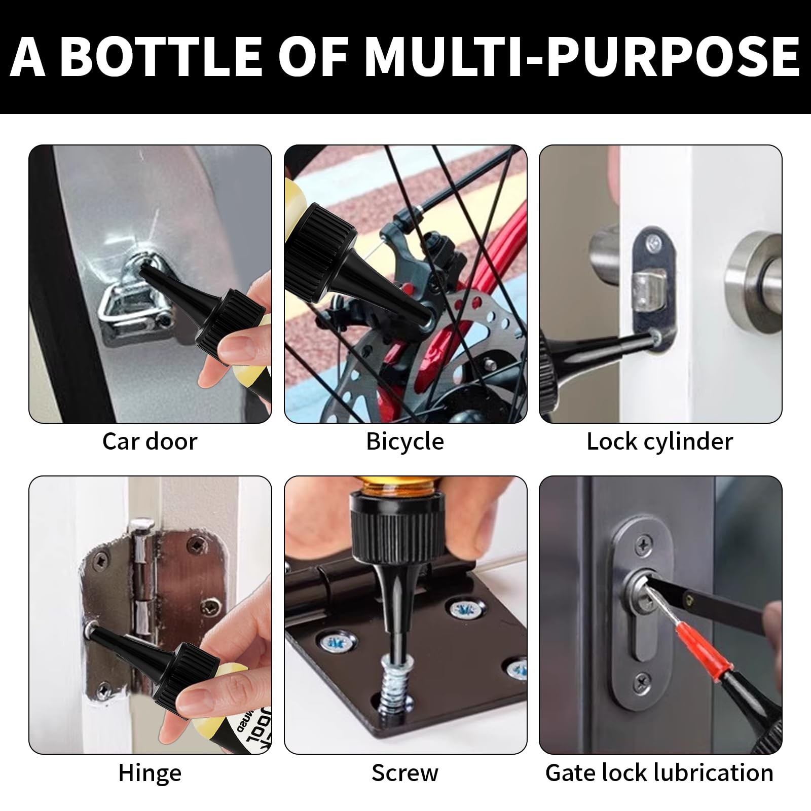 2oz Lock Lube for Keyhole Door Hinge Lubricant Needle Oiler for Bicycles, Zipper