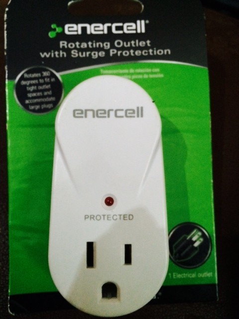 Enercell Rotating 360 Mini Travel Surge Protector Suppressor Single Outlet LED