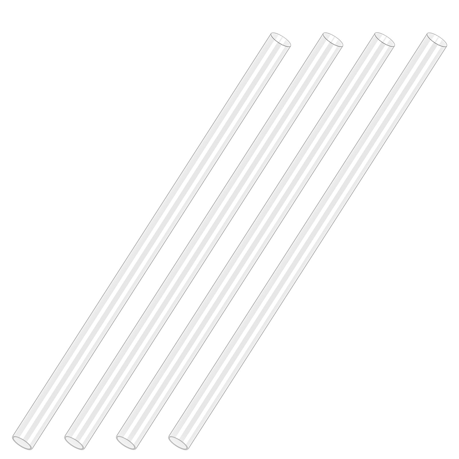 4 PCS Plastic Pipe, Clear Rigid Tubing Length 12 inches,