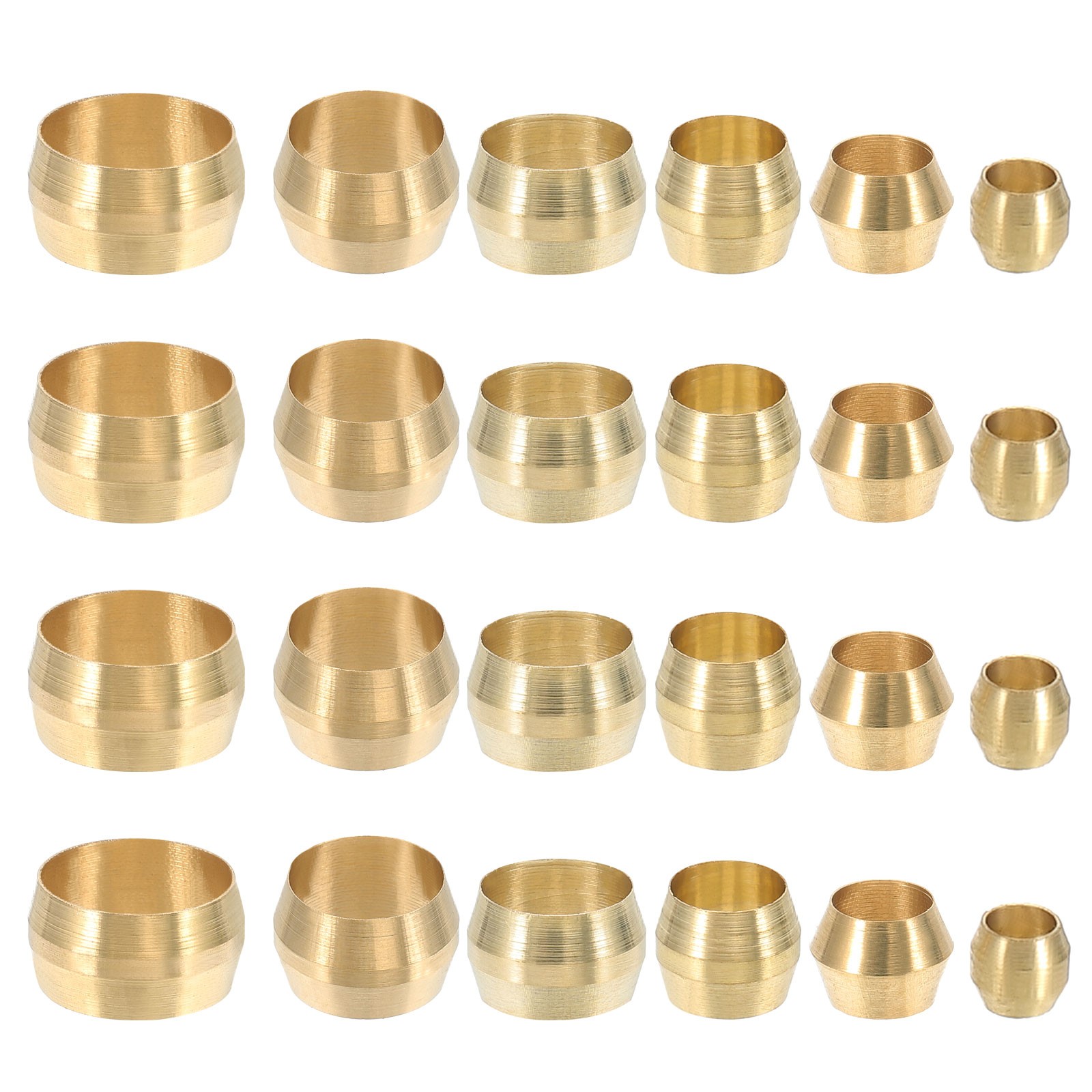 120PcsTube OD 1/8″ 3/16″ 1/4″ 5/16″ 3/8″ 1/2″ Brass Compression Sleeves Ferrules