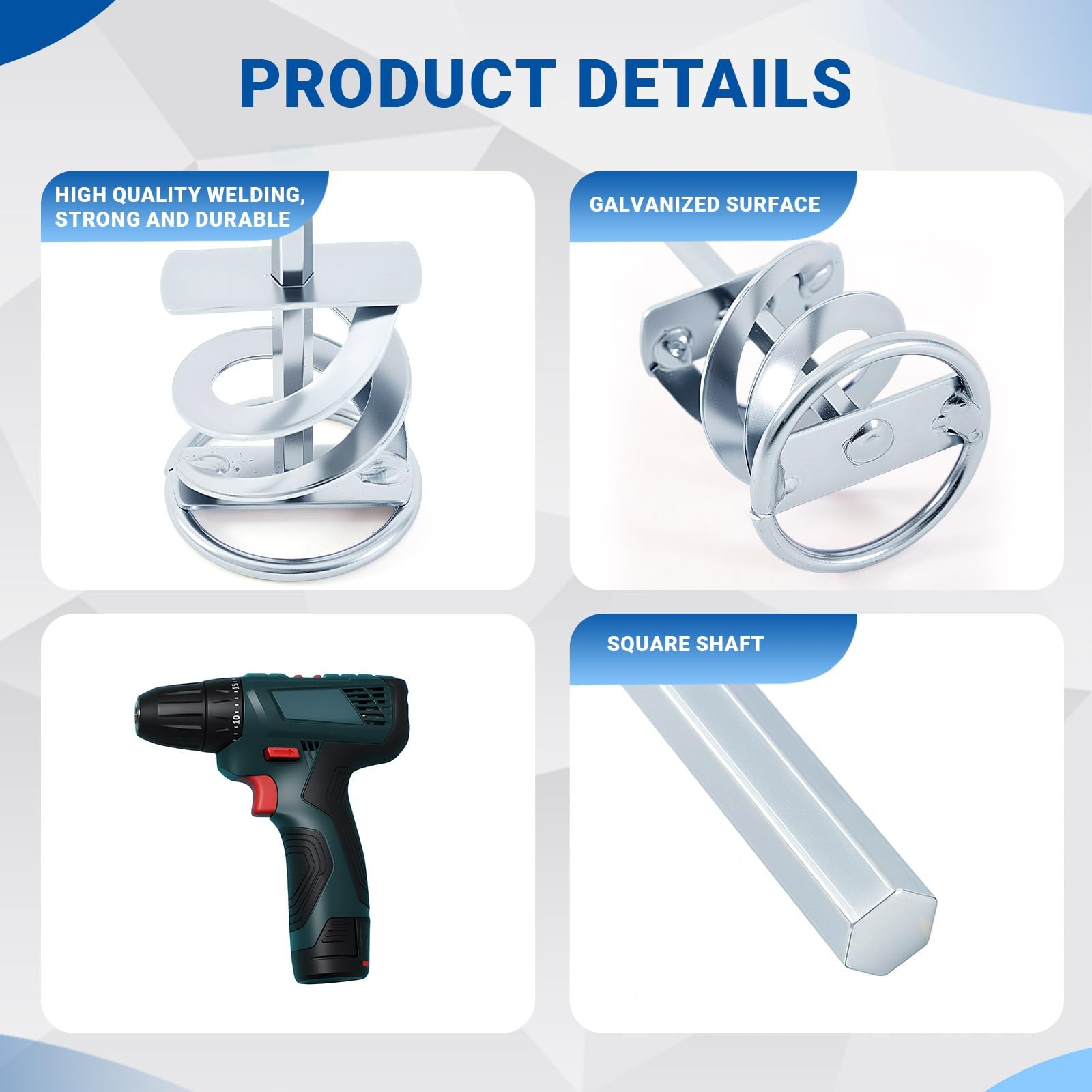 Set of 2 Paint Mixer for Drill Painting Mixer Stirrer Drill Attachment, 15.7 …