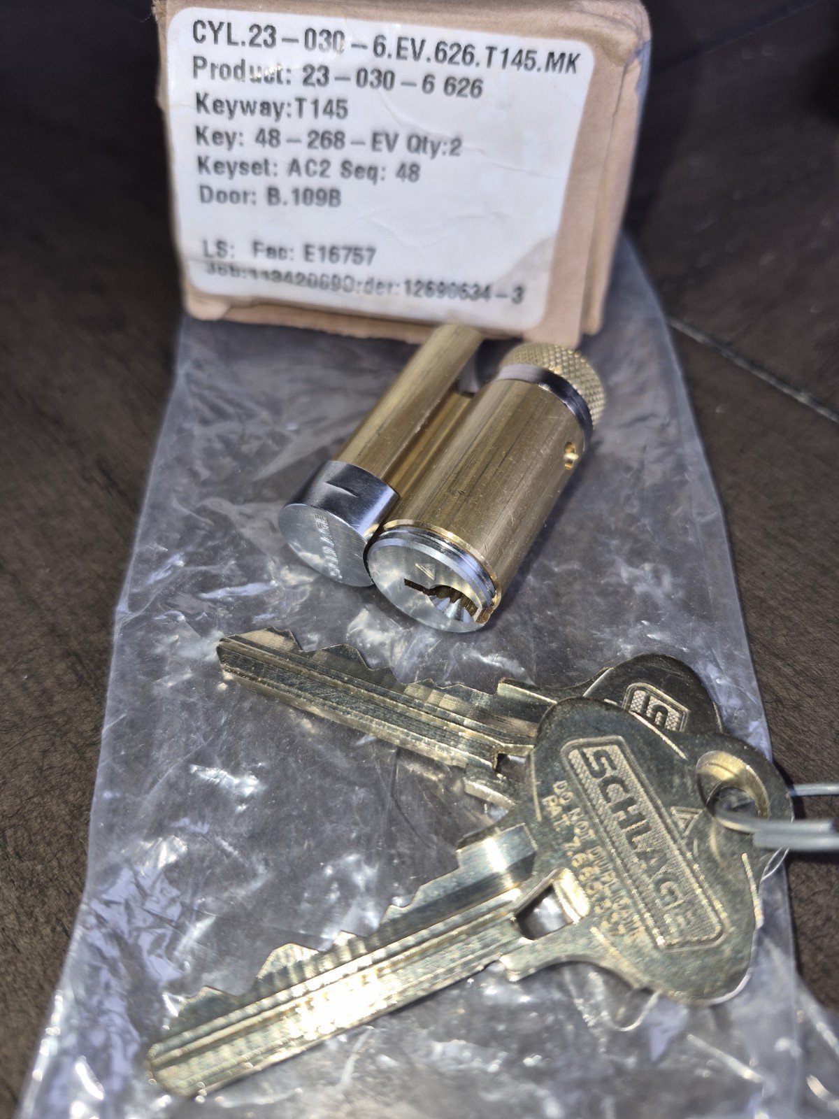 Schlage 23-030 EV 626 IC Core Cylinder for Door Lock