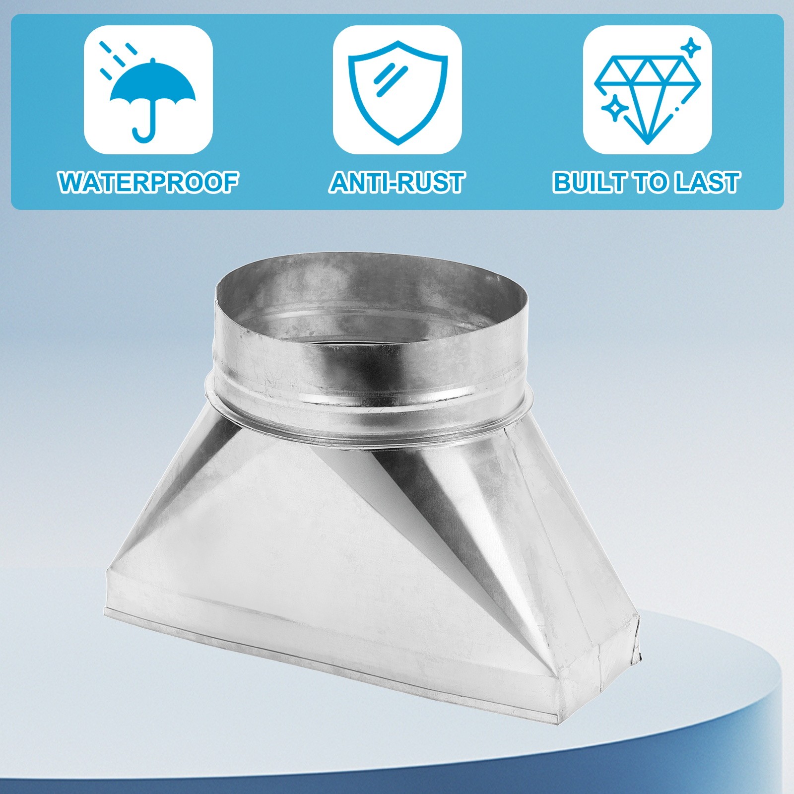 12″ x 4″ x 7″ HVAC Duct Pipe Fitting, Straight Register Boot