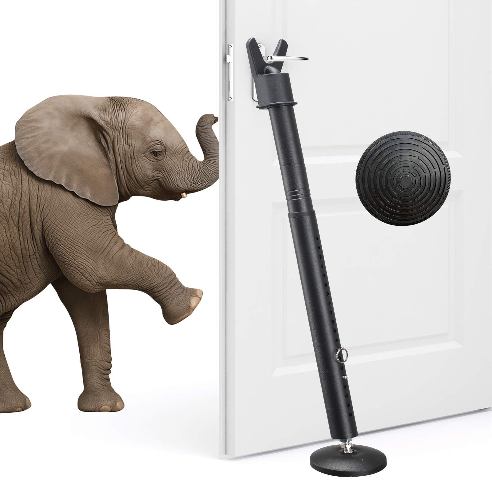 2 Pack Door Security Bar – Upgraded 360° Pivoting Anti-Slip Base,Heavy Duty