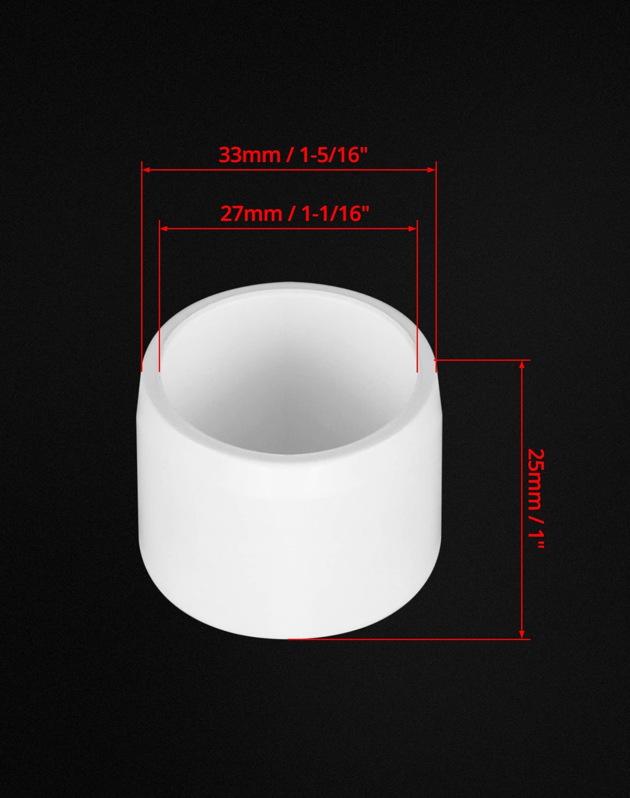 QWORK PVC Pipe End Cap Fitting, 40 Pack 3/4″ Furniture 0.75 Inch, 40