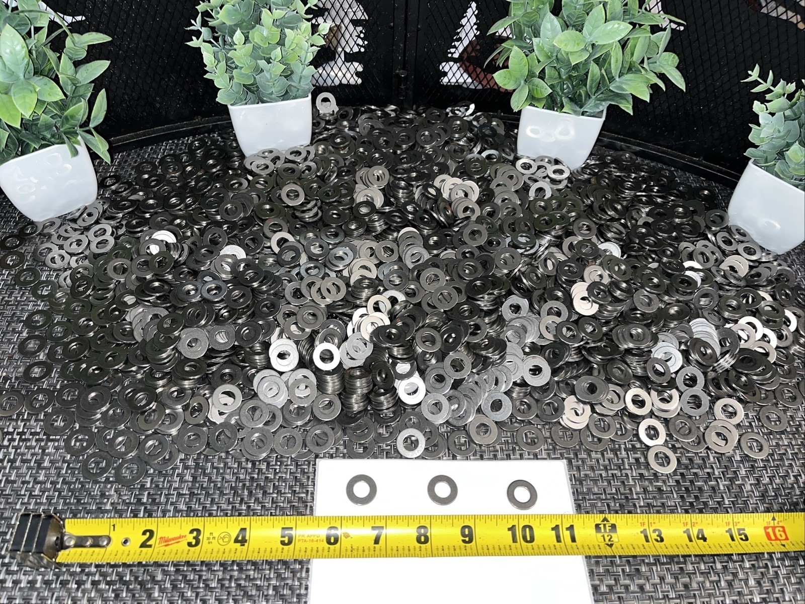 1,000 QTY! BULK LOT- FLAT WASHER STEEL ZINC PLATED 3/8″ ID X 3/4″ OD 1/16″ THICK