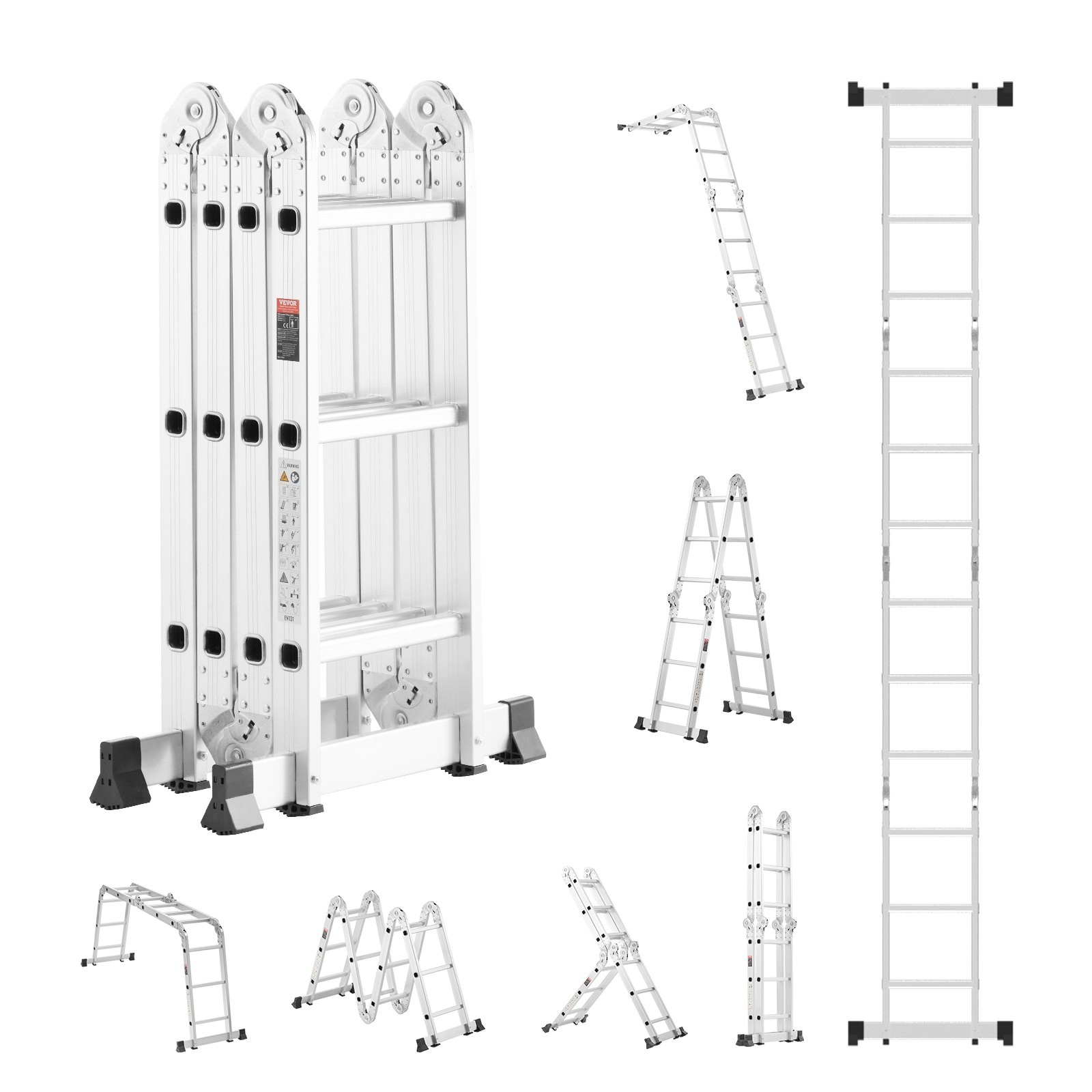 Multi-Purpose Folding Ladder,7-in-1 Tall Step Ladder,A Frame 3 Step Adjustable T