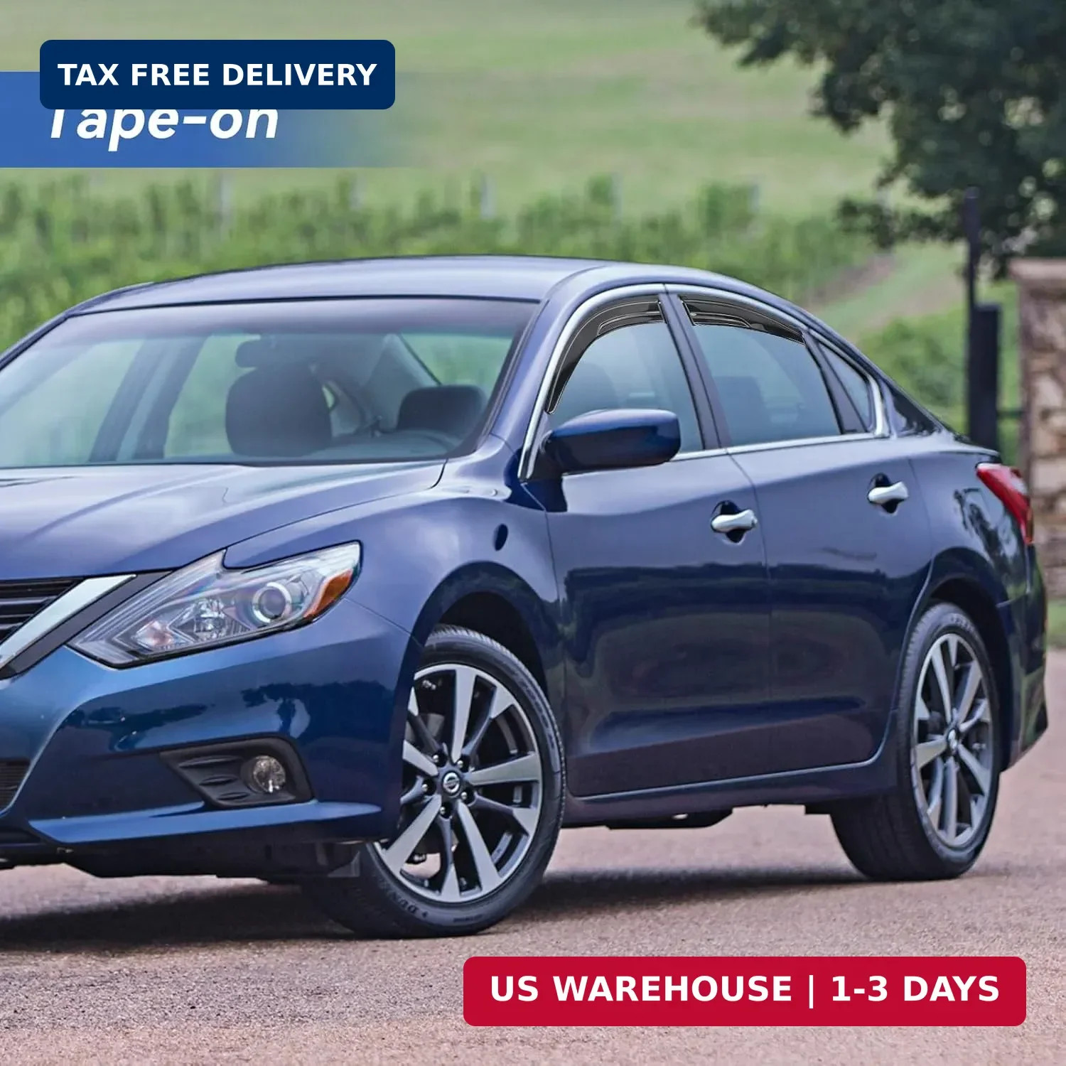 Window Visors Rain Guards Shield for 2013-2018 Nissan Altima, Out-Channel Window
