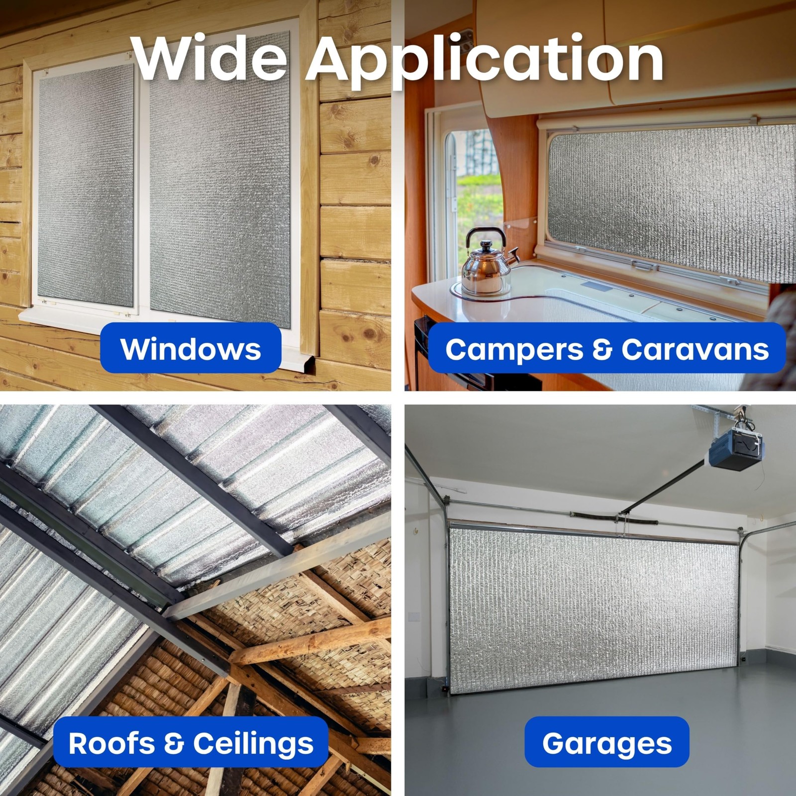 Reflective Window Insulation 24in x 20ft, Silver Folded – 5m x 60cm (2 Pack)
